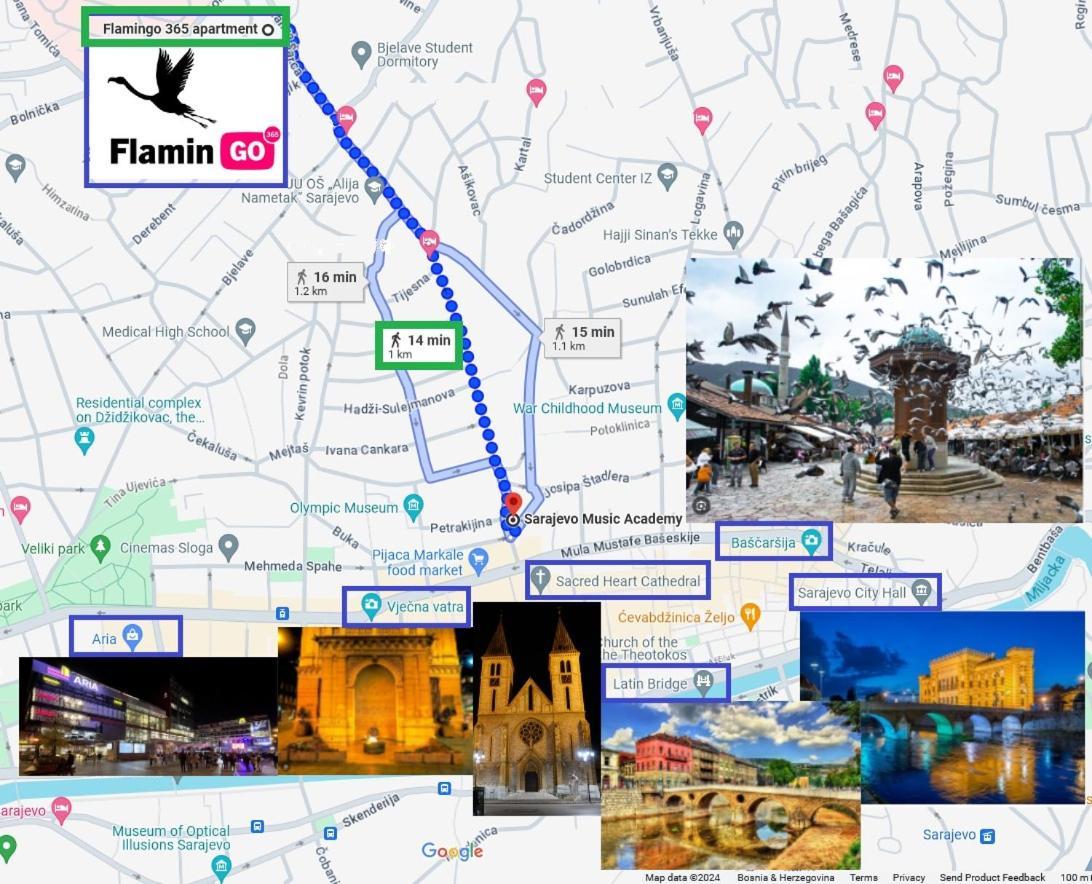 Flamingo 365 - Near City Center With Free Parking Сараево Экстерьер фото